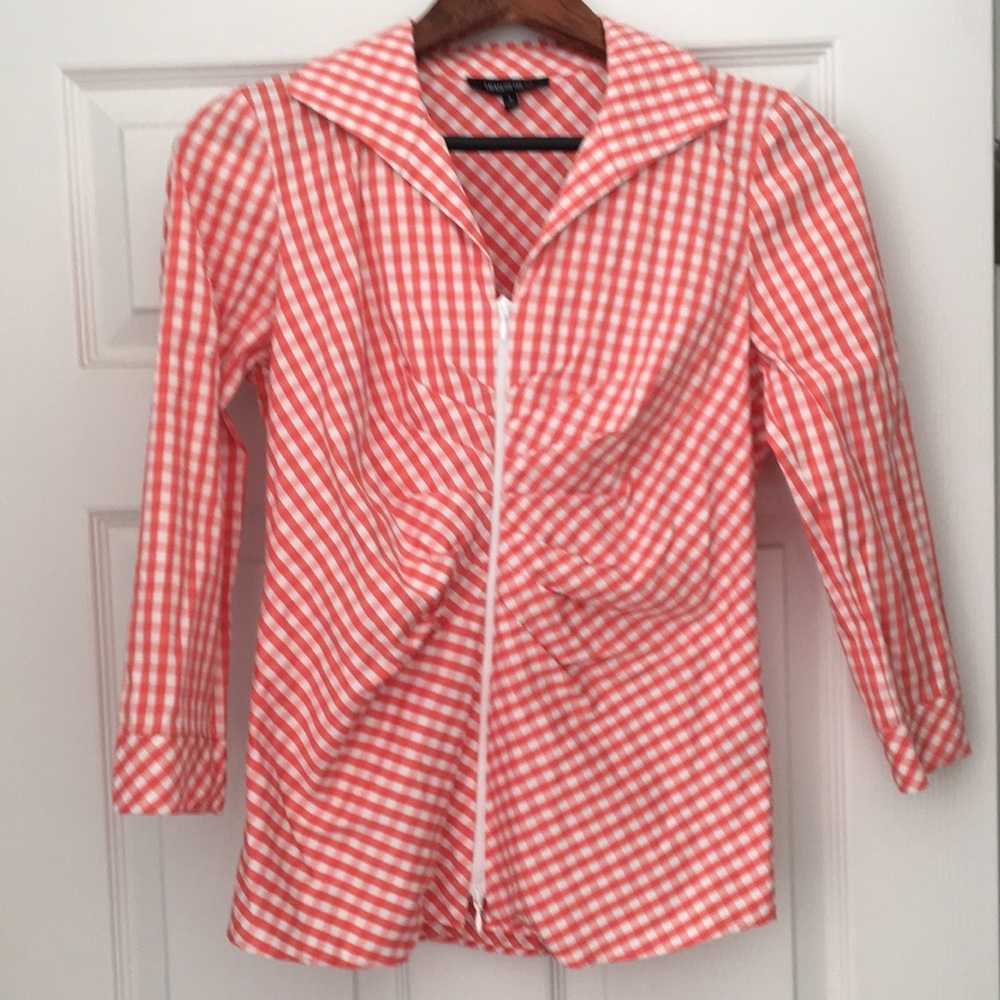 Lafayette 148 New York size 4 gingham jacket